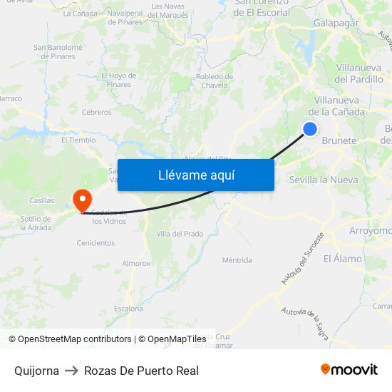 Quijorna to Rozas De Puerto Real map