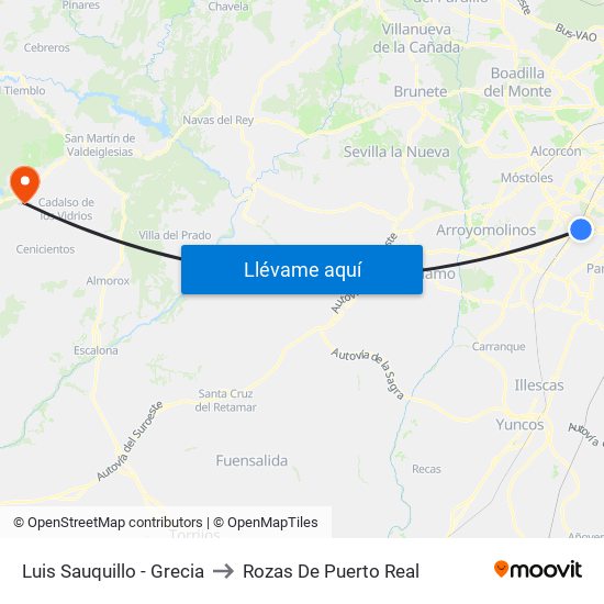 Luis Sauquillo - Grecia to Rozas De Puerto Real map