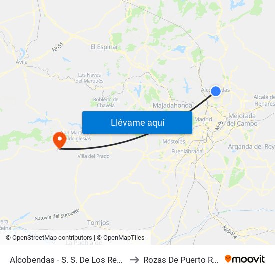 Alcobendas - S. S. De Los Reyes to Rozas De Puerto Real map