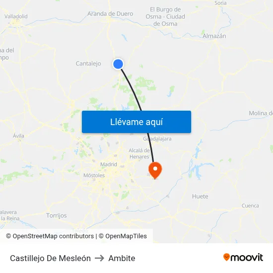 Castillejo De Mesleón to Ambite map