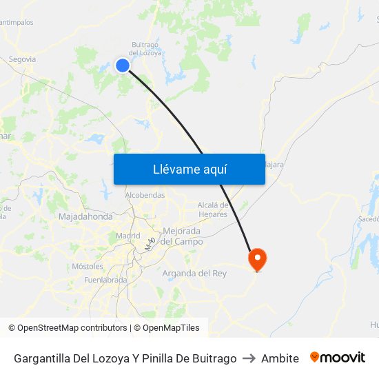Gargantilla Del Lozoya Y Pinilla De Buitrago to Ambite map