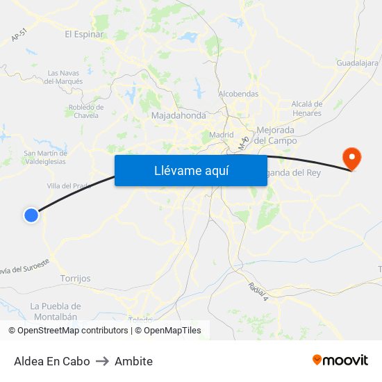Aldea En Cabo to Ambite map