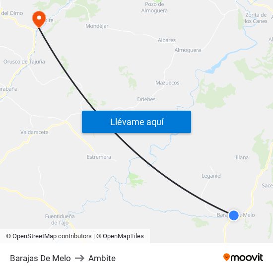 Barajas De Melo to Ambite map