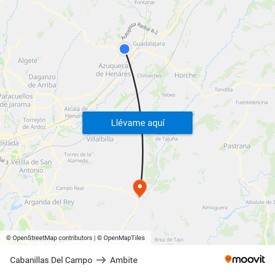 Cabanillas Del Campo to Ambite map