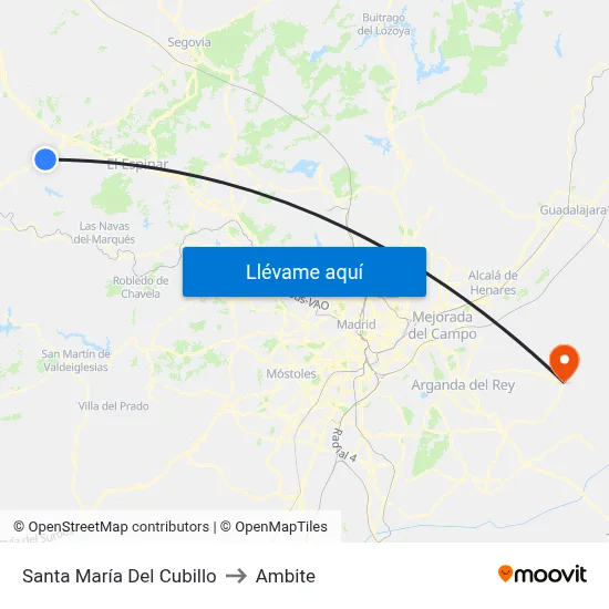 Santa María Del Cubillo to Ambite map