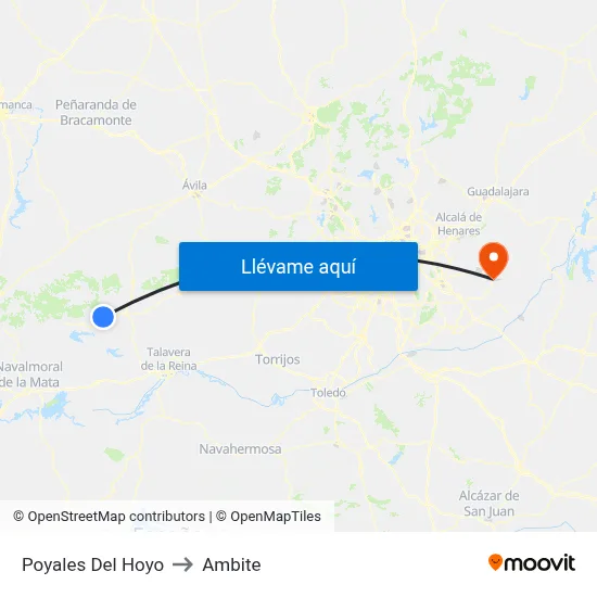 Poyales Del Hoyo to Ambite map