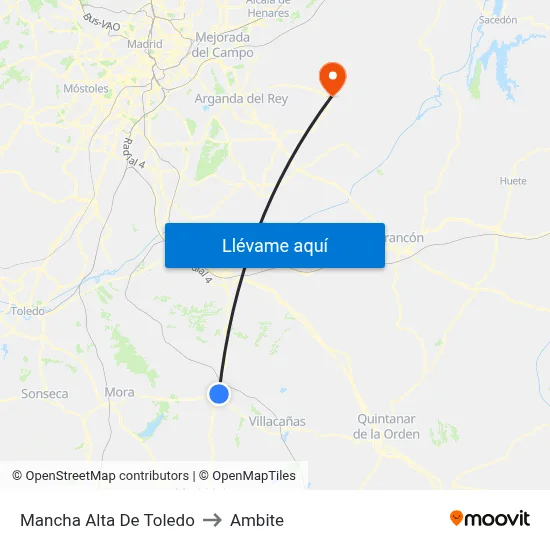 Mancha Alta De Toledo to Ambite map