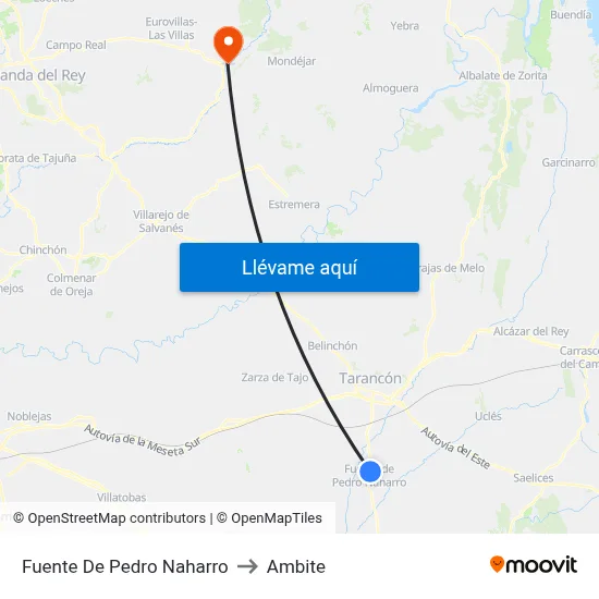 Fuente De Pedro Naharro to Ambite map