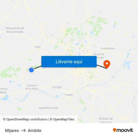 Mijares to Ambite map