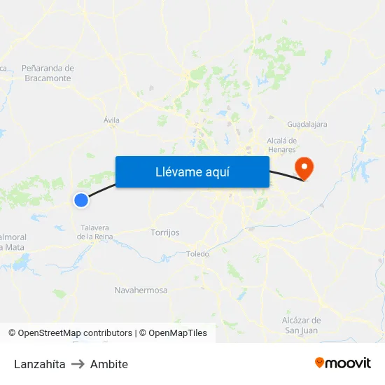 Lanzahíta to Ambite map