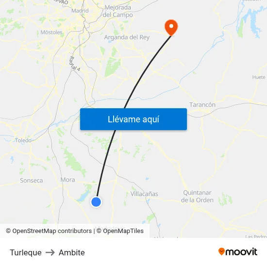 Turleque to Ambite map