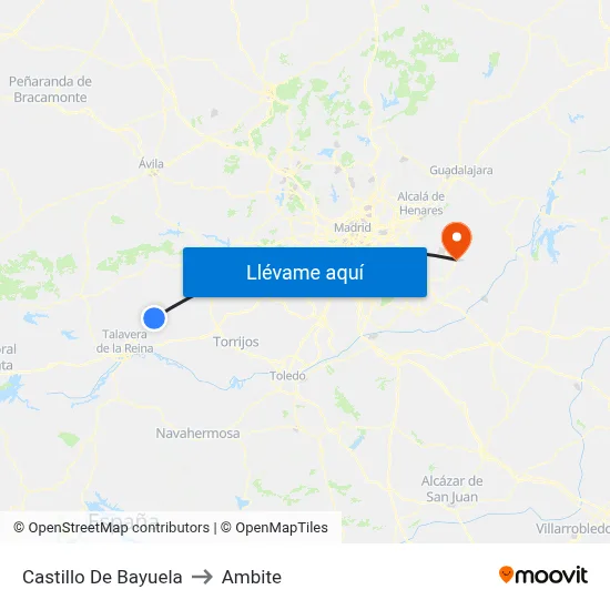 Castillo De Bayuela to Ambite map