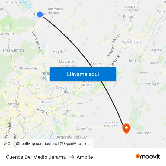 Cuenca Del Medio Jarama to Ambite map