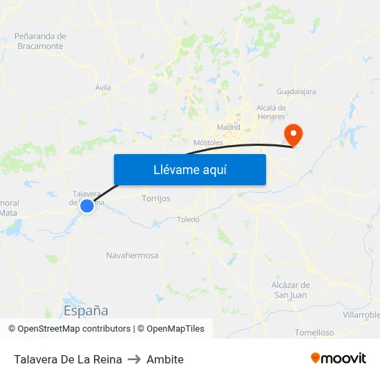 Talavera De La Reina to Ambite map