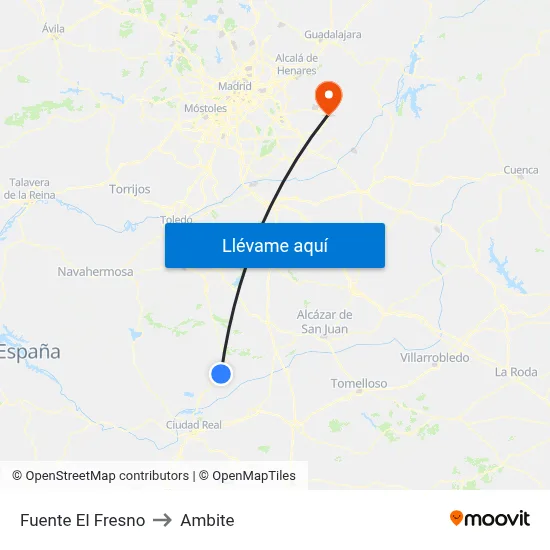 Fuente El Fresno to Ambite map