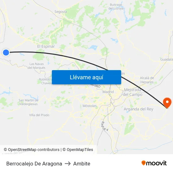 Berrocalejo De Aragona to Ambite map