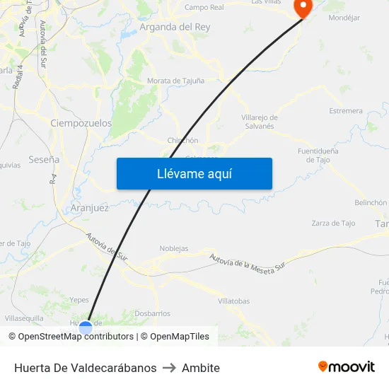 Huerta De Valdecarábanos to Ambite map