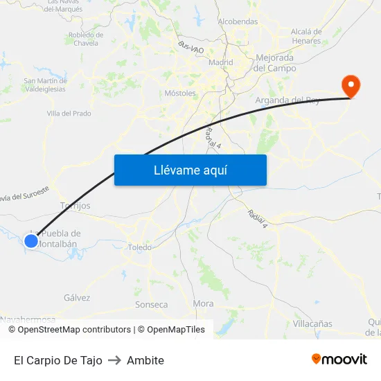 El Carpio De Tajo to Ambite map