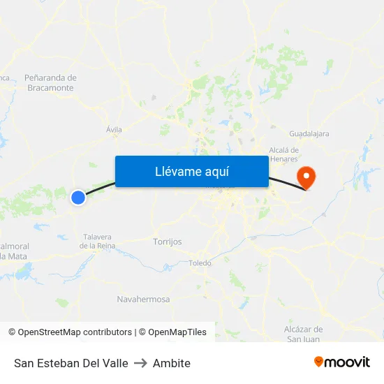 San Esteban Del Valle to Ambite map