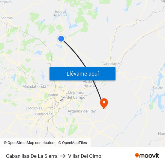 Cabanillas De La Sierra to Villar Del Olmo map