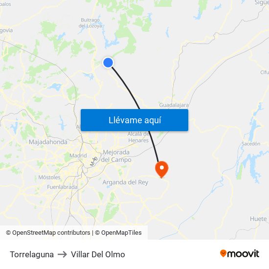 Torrelaguna to Villar Del Olmo map