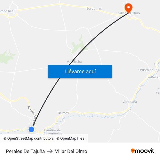 Perales De Tajuña to Villar Del Olmo map