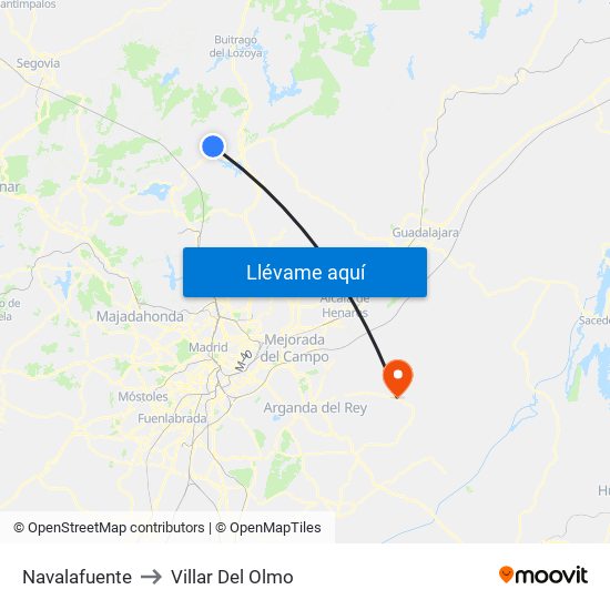 Navalafuente to Villar Del Olmo map