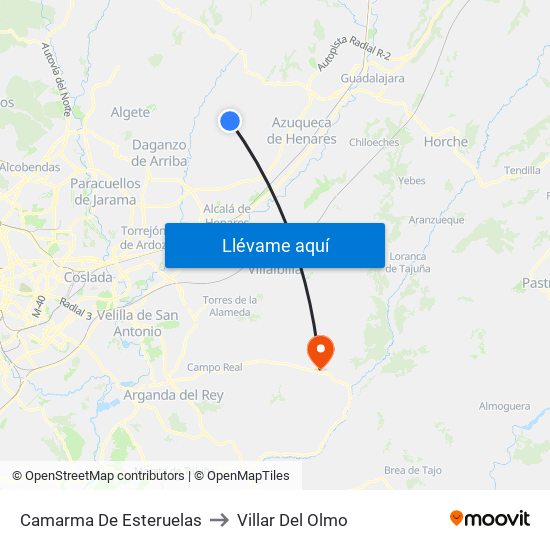 Camarma De Esteruelas to Villar Del Olmo map