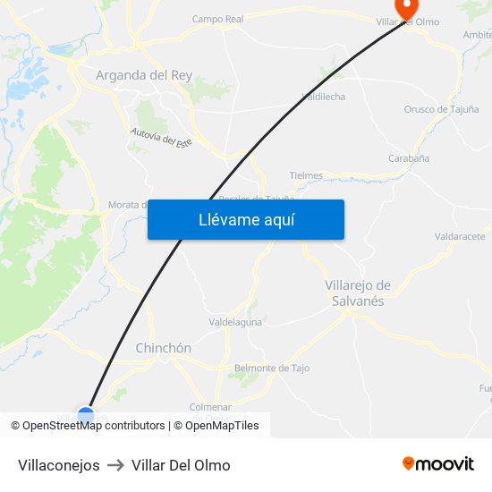 Villaconejos to Villar Del Olmo map