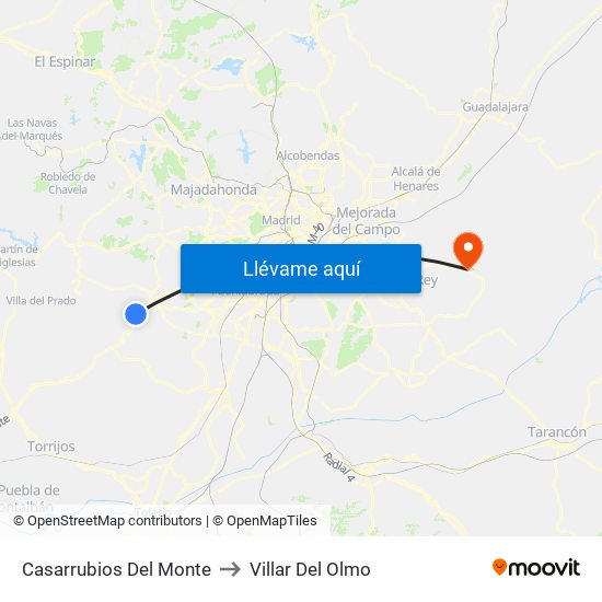 Casarrubios Del Monte to Villar Del Olmo map