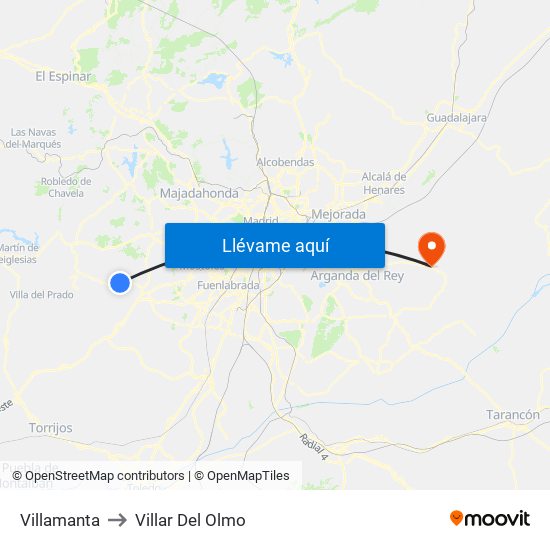 Villamanta to Villar Del Olmo map