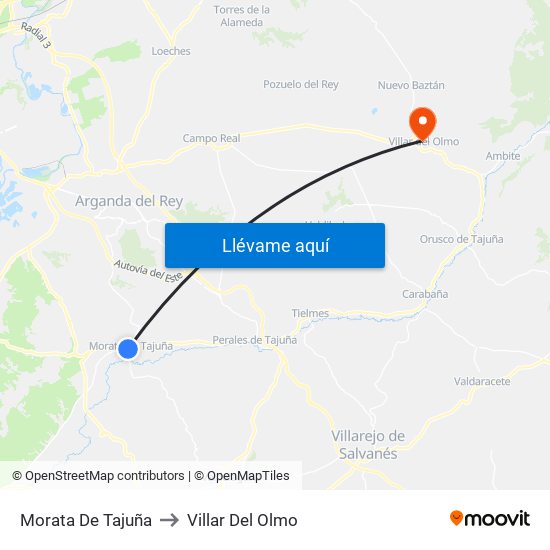 Morata De Tajuña to Villar Del Olmo map