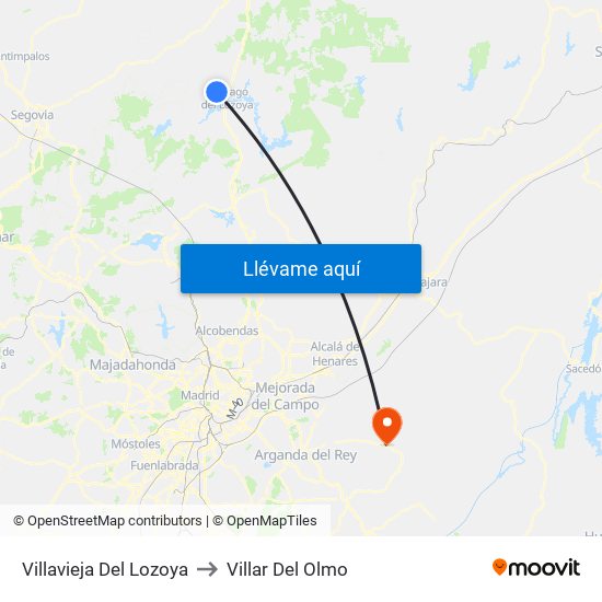 Villavieja Del Lozoya to Villar Del Olmo map