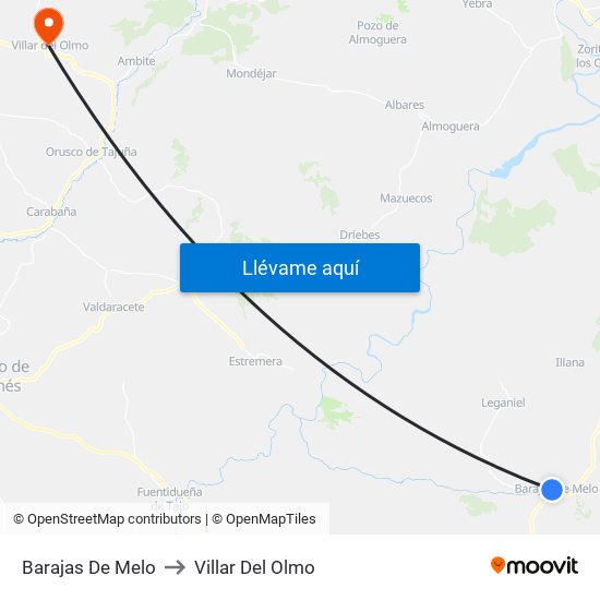 Barajas De Melo to Villar Del Olmo map