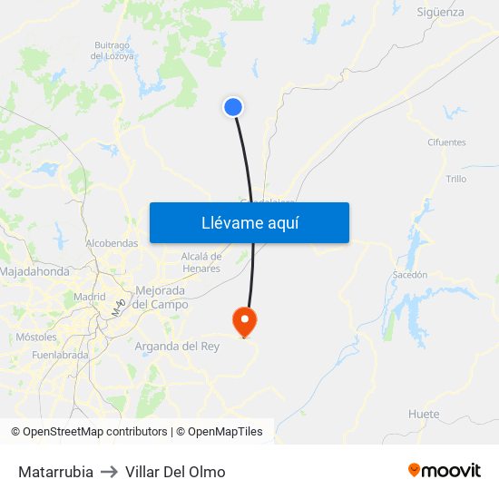 Matarrubia to Villar Del Olmo map