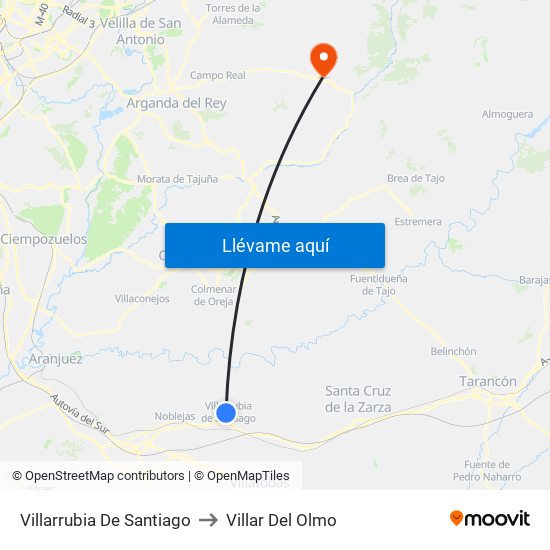 Villarrubia De Santiago to Villar Del Olmo map