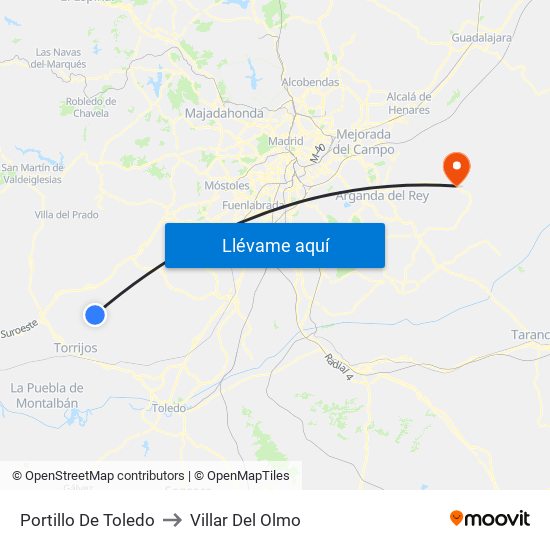 Portillo De Toledo to Villar Del Olmo map