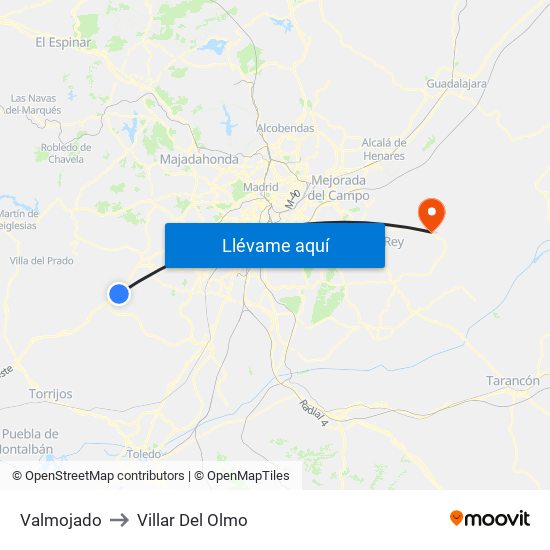 Valmojado to Villar Del Olmo map