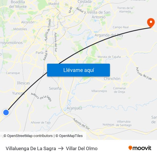 Villaluenga De La Sagra to Villar Del Olmo map