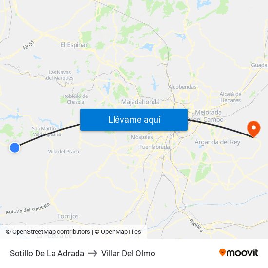 Sotillo De La Adrada to Villar Del Olmo map