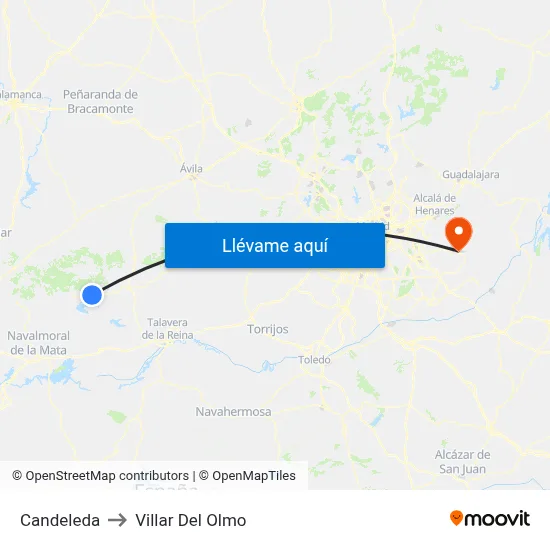 Candeleda to Villar Del Olmo map