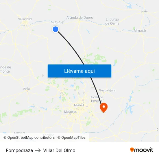 Fompedraza to Villar Del Olmo map
