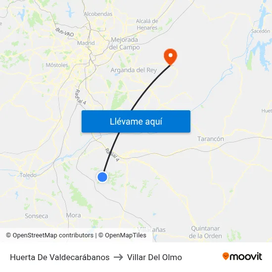 Huerta De Valdecarábanos to Villar Del Olmo map