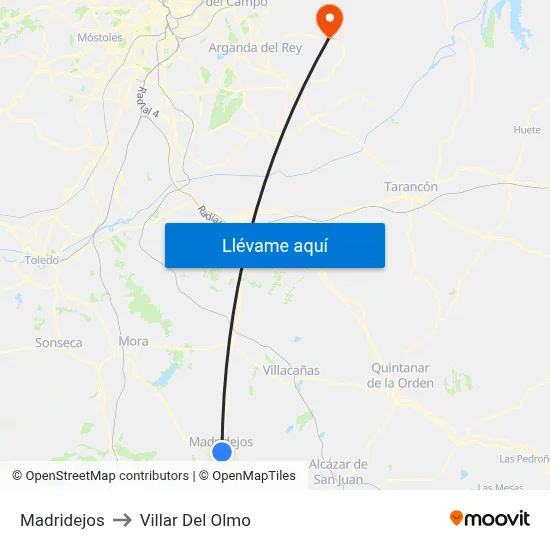 Madridejos to Villar Del Olmo map