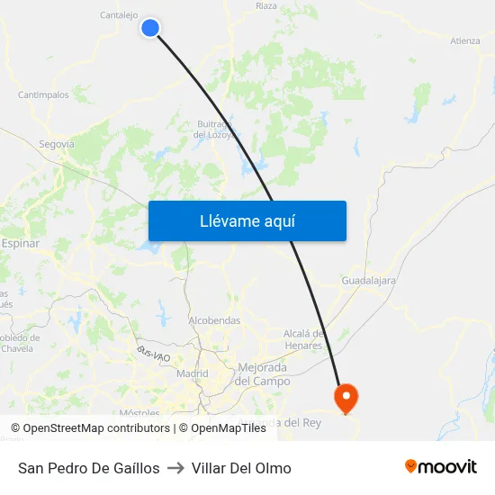 San Pedro De Gaíllos to Villar Del Olmo map