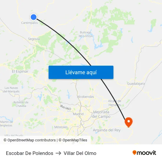 Escobar De Polendos to Villar Del Olmo map