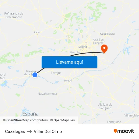 Cazalegas to Villar Del Olmo map