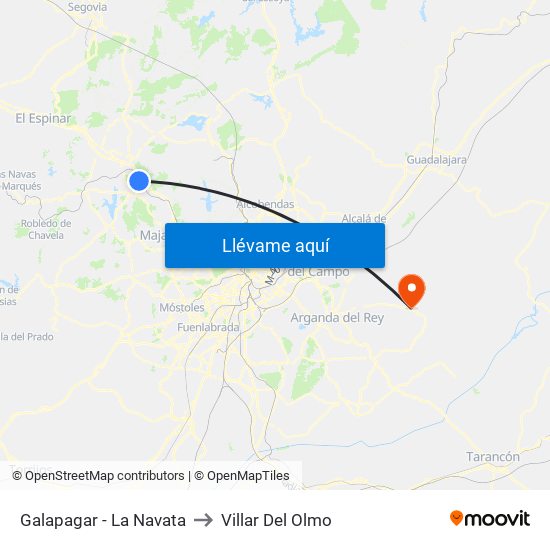 Galapagar - La Navata to Villar Del Olmo map