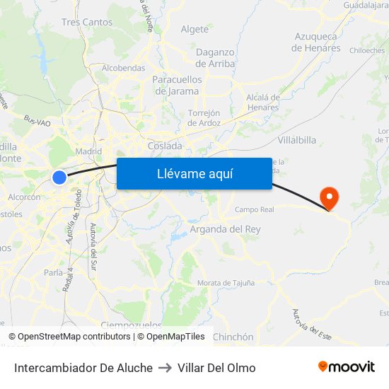 Intercambiador De Aluche to Villar Del Olmo map