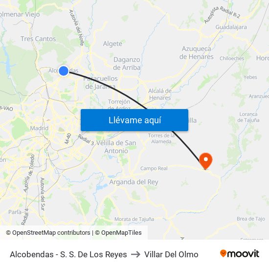 Alcobendas - S. S. De Los Reyes to Villar Del Olmo map